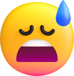 3D Stylized Tired Emoji